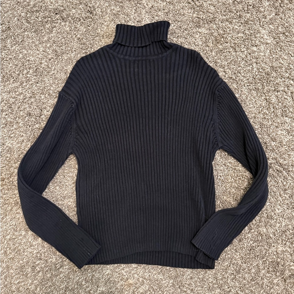 GAP Black Ribbed Turtleneck Sweater